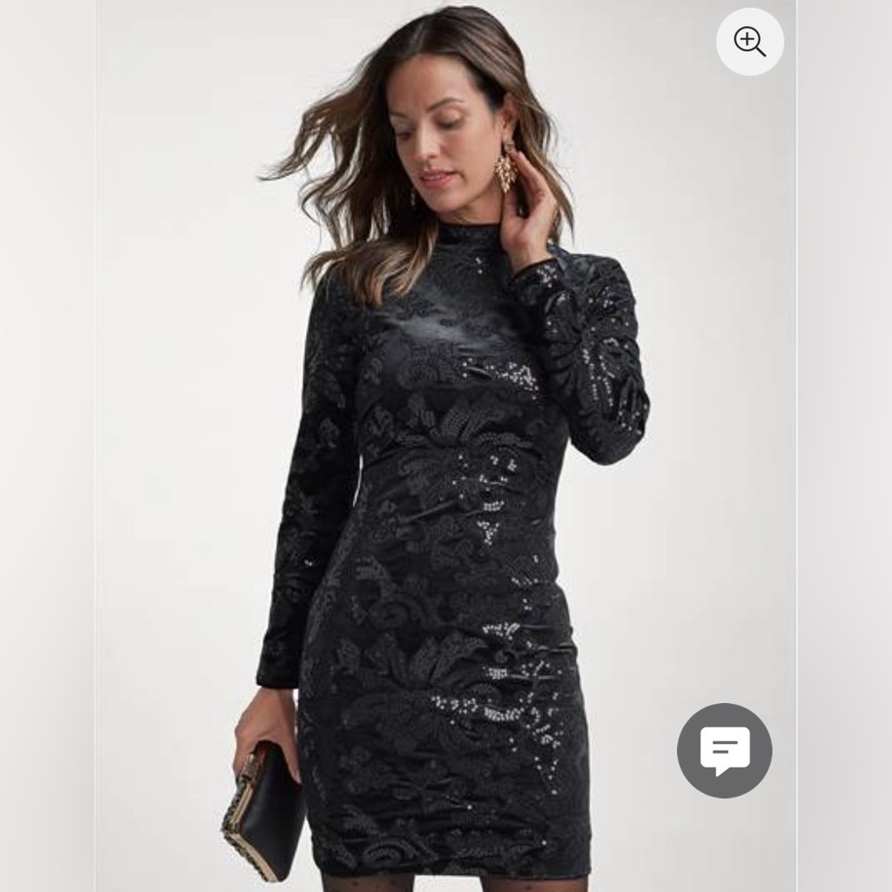 Sequin Detail, velvet dress.